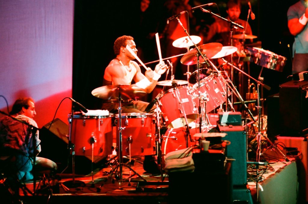 Walter Payton plays drums at UIC Pavilion - Barry Jarvinen for Chicago Sun-Times