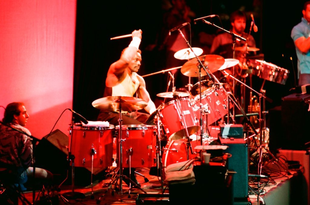 Walter Payton plays drums at UIC Pavilion - Barry Jarvinen for Chicago Sun-Times