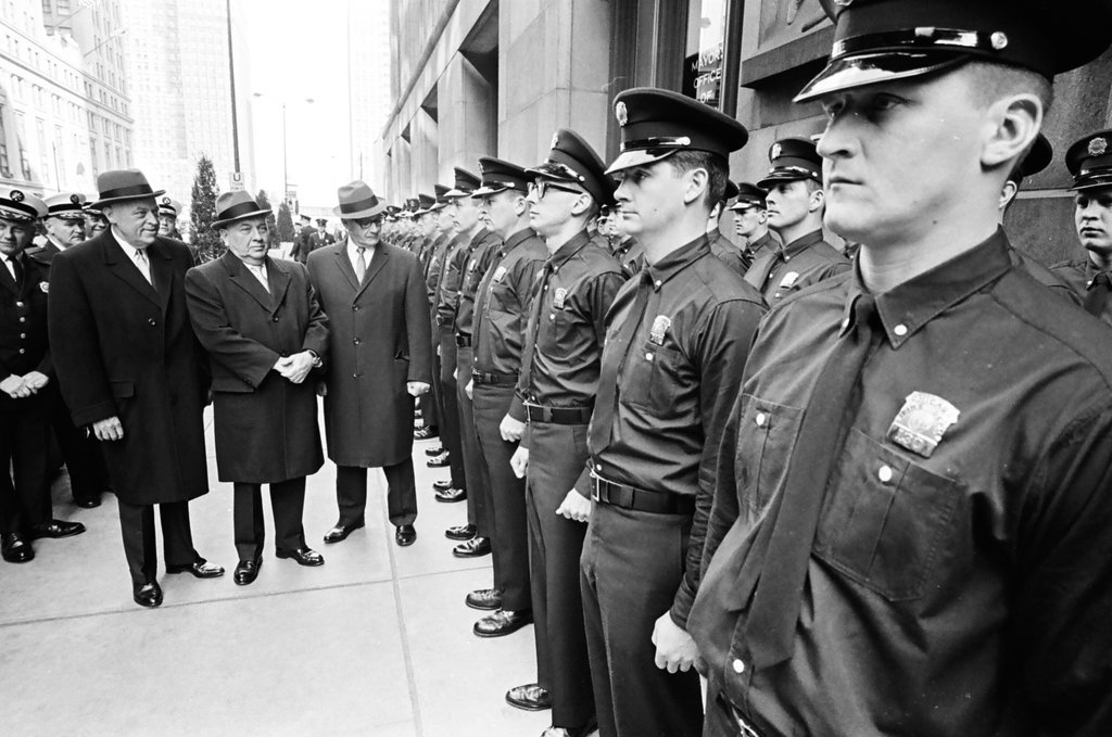 New firemen sworn in by Mayor Daley - Jack Dykinga for Chicago Sun-Times