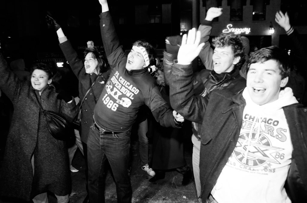 Bears fans celebrate Super Bowl win - Al Podgorski for Chicago Sun-Times