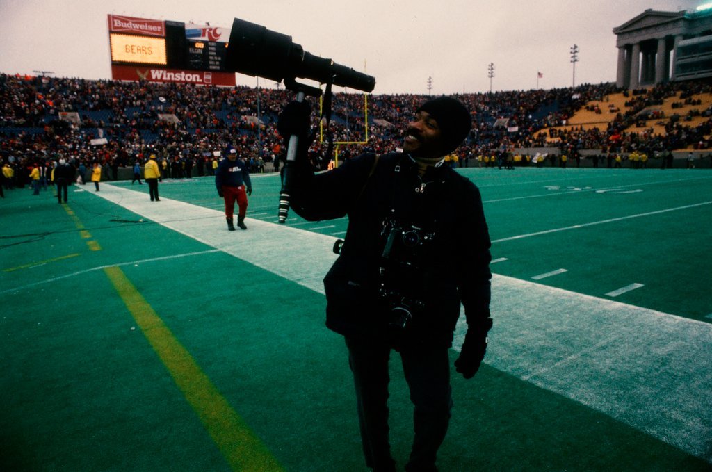 Sports photographers at Bears vs. Rams game - Bob Ringham for Chicago Sun-Times