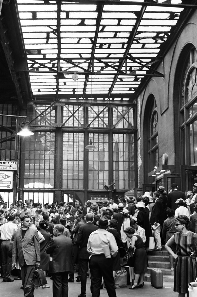 Crowd gathers at station to go to Freedom March - Kotalik (Bob or George) for Chicago Sun-Times
