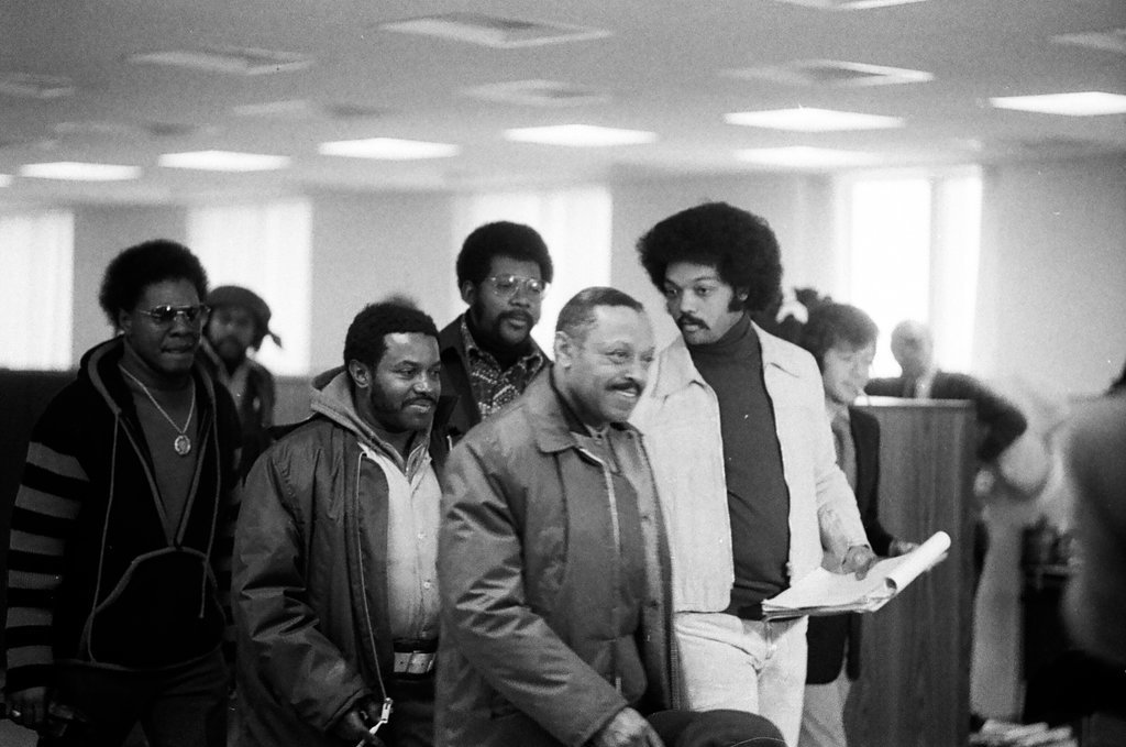 Jesse Jackson meets with Standard Oil Co. Executive - Peters (Clarence or Pete) for Chicago Sun-Times