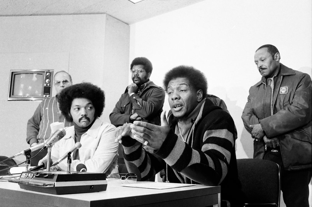 Jesse Jackson meets with Standard Oil Co. Executive - Peters (Clarence or Pete) for Chicago Sun-Times