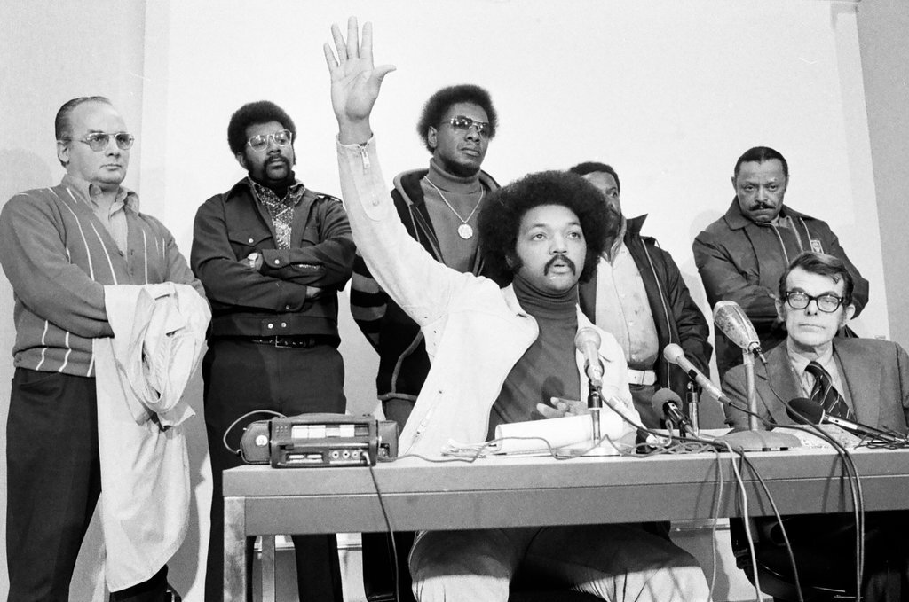 Jesse Jackson meets with Standard Oil Co. Executive - Peters (Clarence or Pete) for Chicago Sun-Times