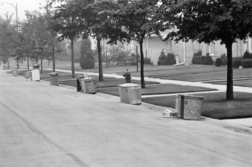 Garbage cans in Oak Lawn - Gene Pesek for Chicago Sun-Times