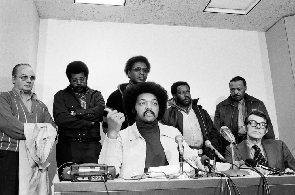 Jesse Jackson meets with Standard Oil Co. Executive - Peters (Clarence or Pete) for Chicago Sun-Times