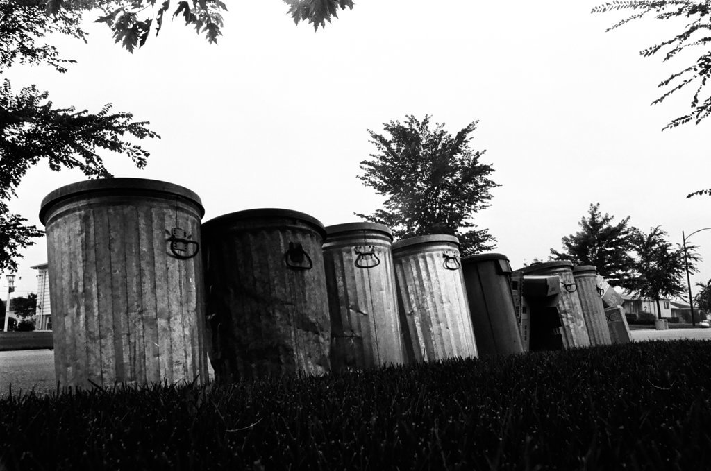 Garbage cans in Oak Lawn - Gene Pesek for Chicago Sun-Times