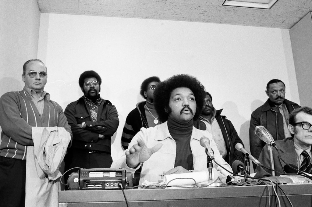Jesse Jackson meets with Standard Oil Co. Executive - Peters (Clarence or Pete) for Chicago Sun-Times