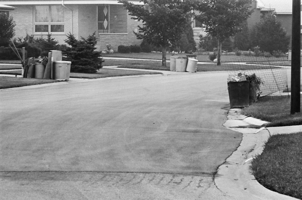 Garbage cans in Oak Lawn - Gene Pesek for Chicago Sun-Times