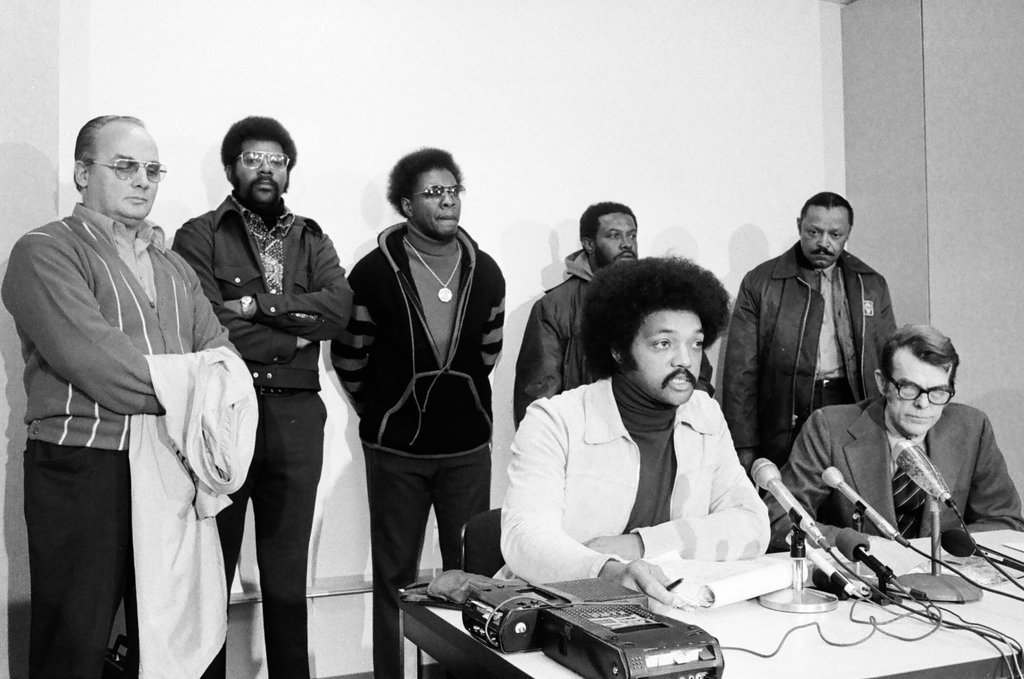 Jesse Jackson meets with Standard Oil Co. Executive - Peters (Clarence or Pete) for Chicago Sun-Times
