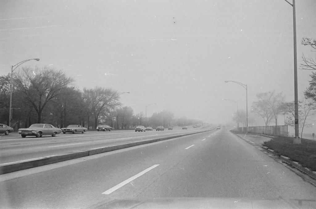 Downtown Chicago on a foggy day - Peters (Clarence or Pete) for Chicago Sun-Times