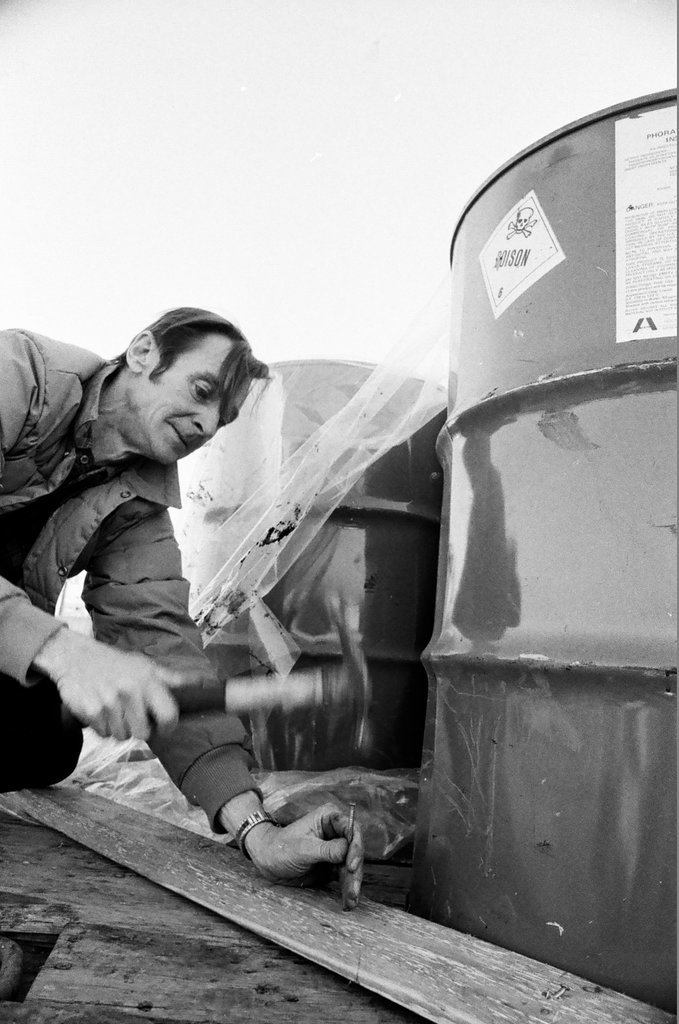 Firefighters remove leaking drums from trailer - Jack Lenahan for Chicago Sun-Times