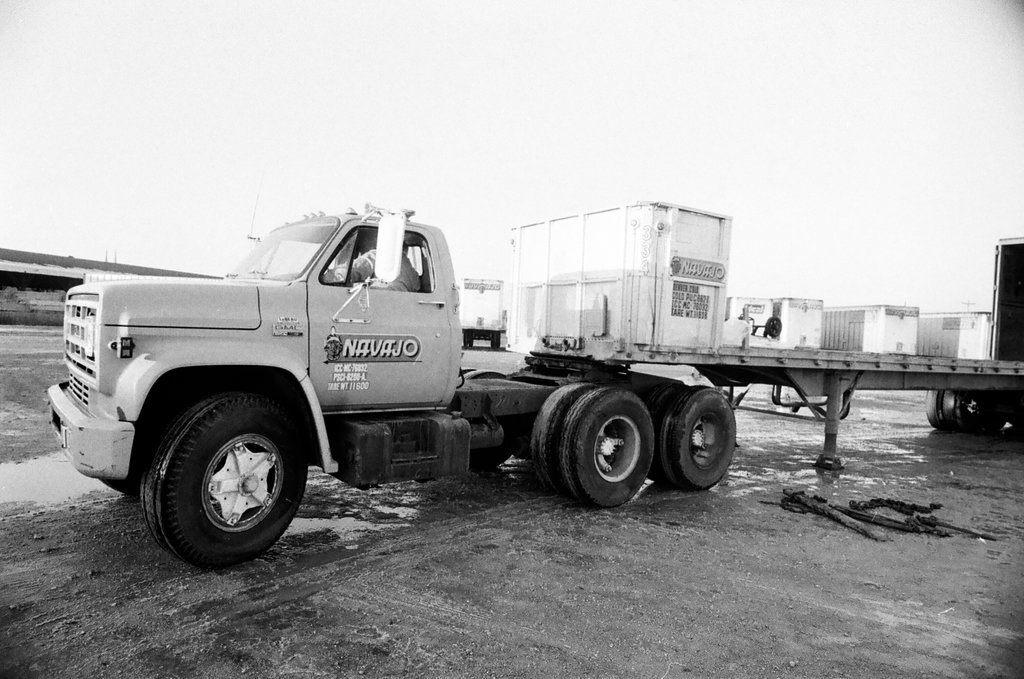 Firefighters remove leaking drums from trailer - Jack Lenahan for Chicago Sun-Times
