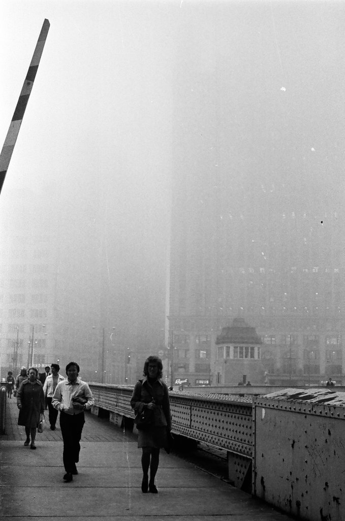Fog on the Wabash Avenue Bridge - Chicago Sun-Times