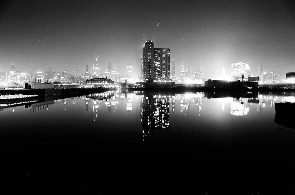 Downtown Chicago skyline reflected in harbor - Bob (Robert) Black for Chicago Sun-Times