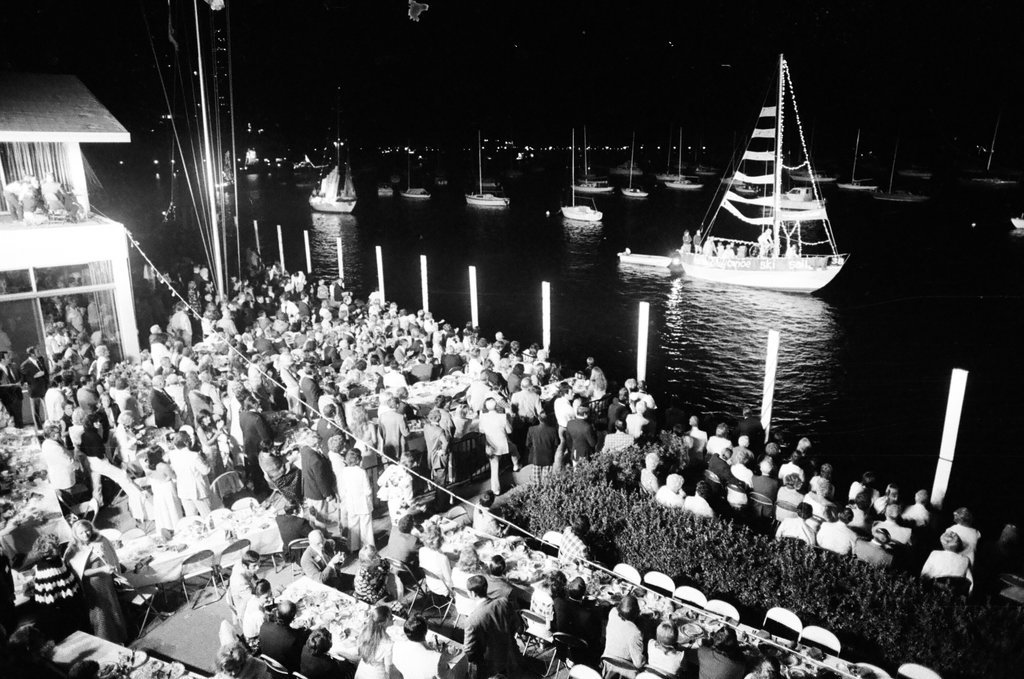 The Venetian Night parade is underway at Monroe Harbor - Chuck (Charles) Kirman for Chicago Sun-Times