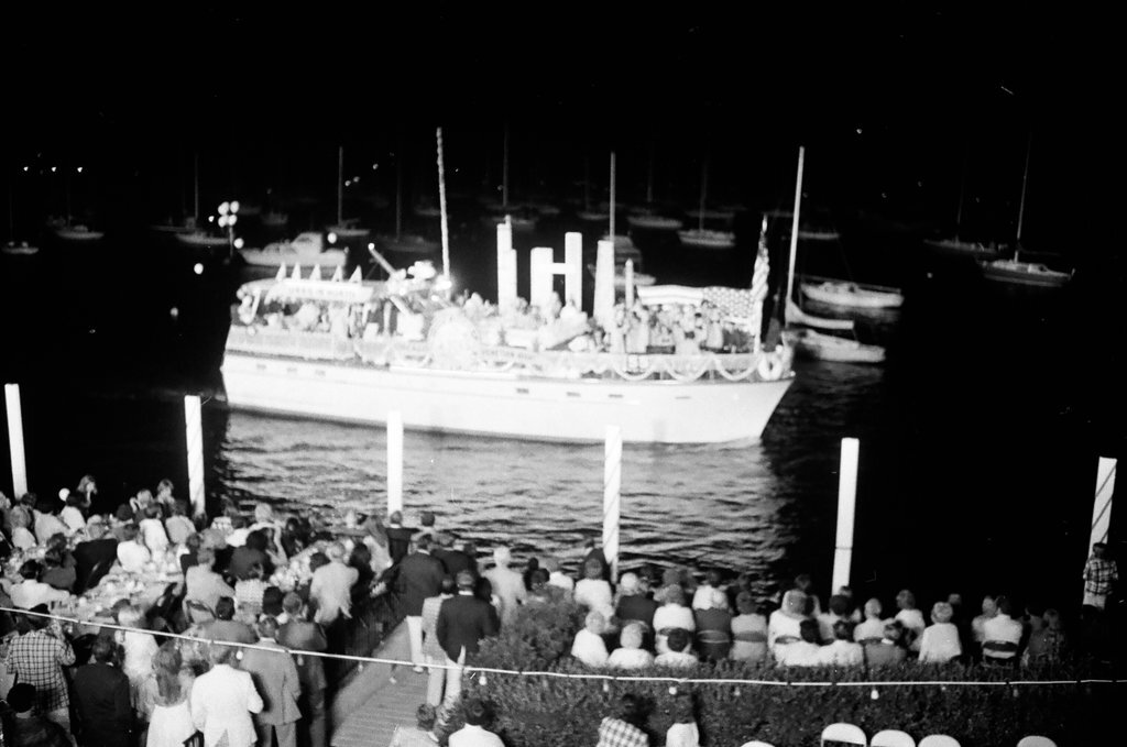 The Venetian Night parade is underway at Monroe Harbor - Chuck (Charles) Kirman for Chicago Sun-Times