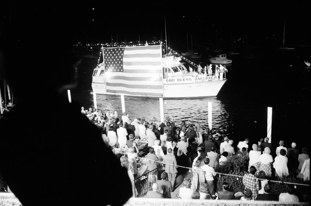 The Venetian Night parade is underway at Monroe Harbor - Chuck (Charles) Kirman for Chicago Sun-Times