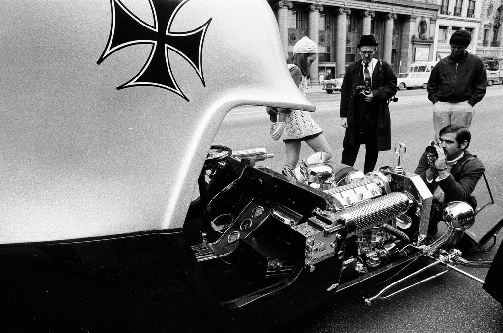 Red Baron car on display on Michigan Avenue - Chicago Sun-Times