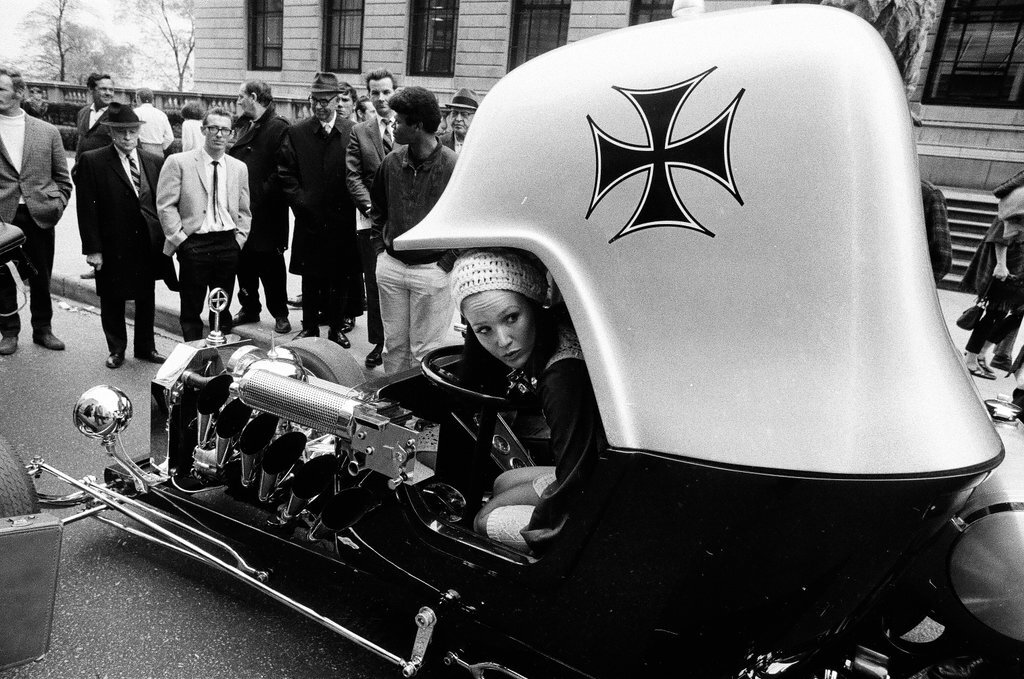 Red Baron car on display on Michigan Avenue - Chicago Sun-Times