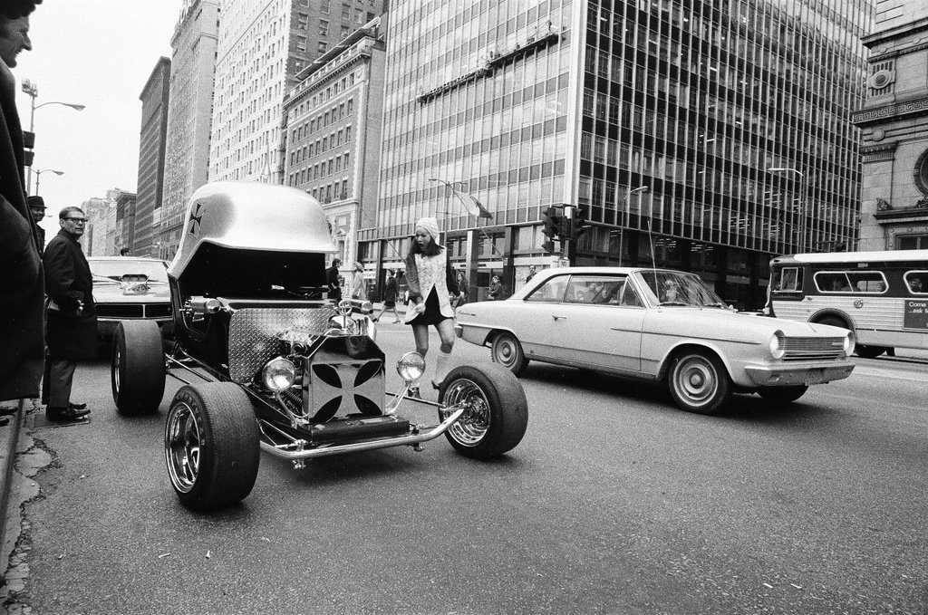 Red Baron car on display on Michigan Avenue - Chicago Sun-Times