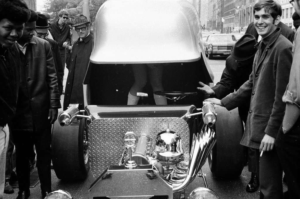 Red Baron car on display on Michigan Avenue - Chicago Sun-Times