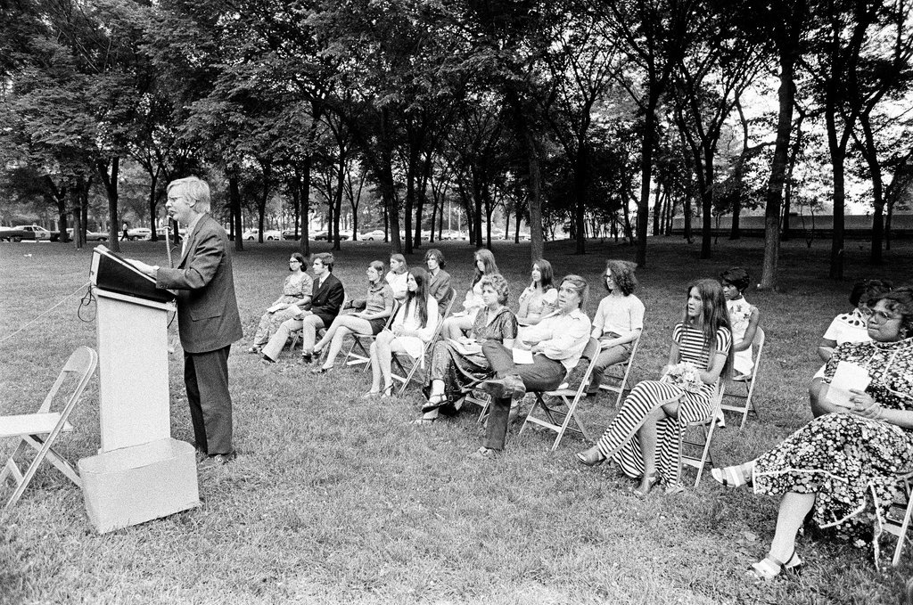 Metro High students attend outdoor graduation - Jack Lenahan for Chicago Sun-Times