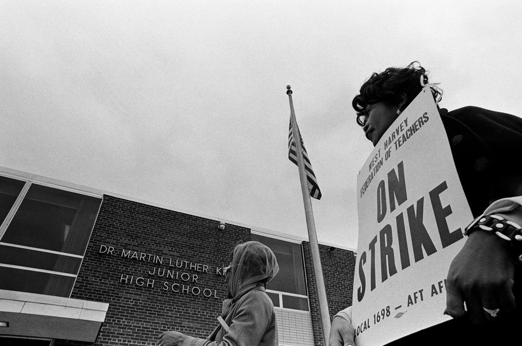 Teachers strike at Martin Luther King Jr. High School - Chicago Sun-Times