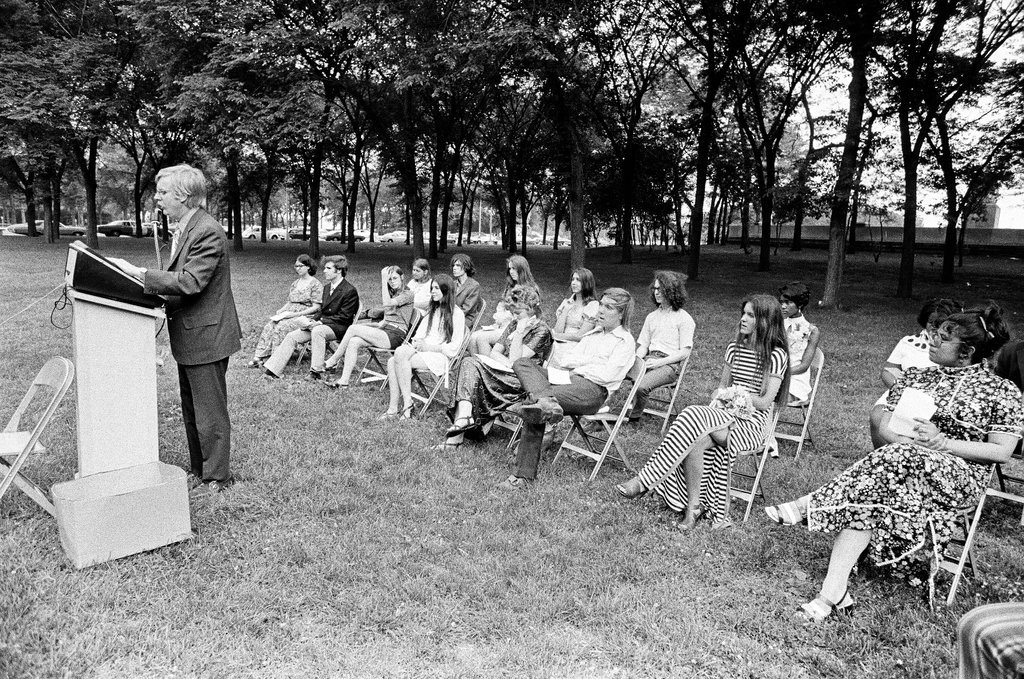 Metro High students attend outdoor graduation - Jack Lenahan for Chicago Sun-Times
