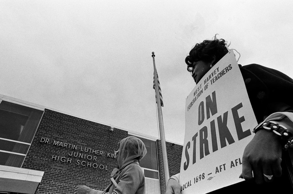 Teachers strike at Martin Luther King Jr. High School - Chicago Sun-Times