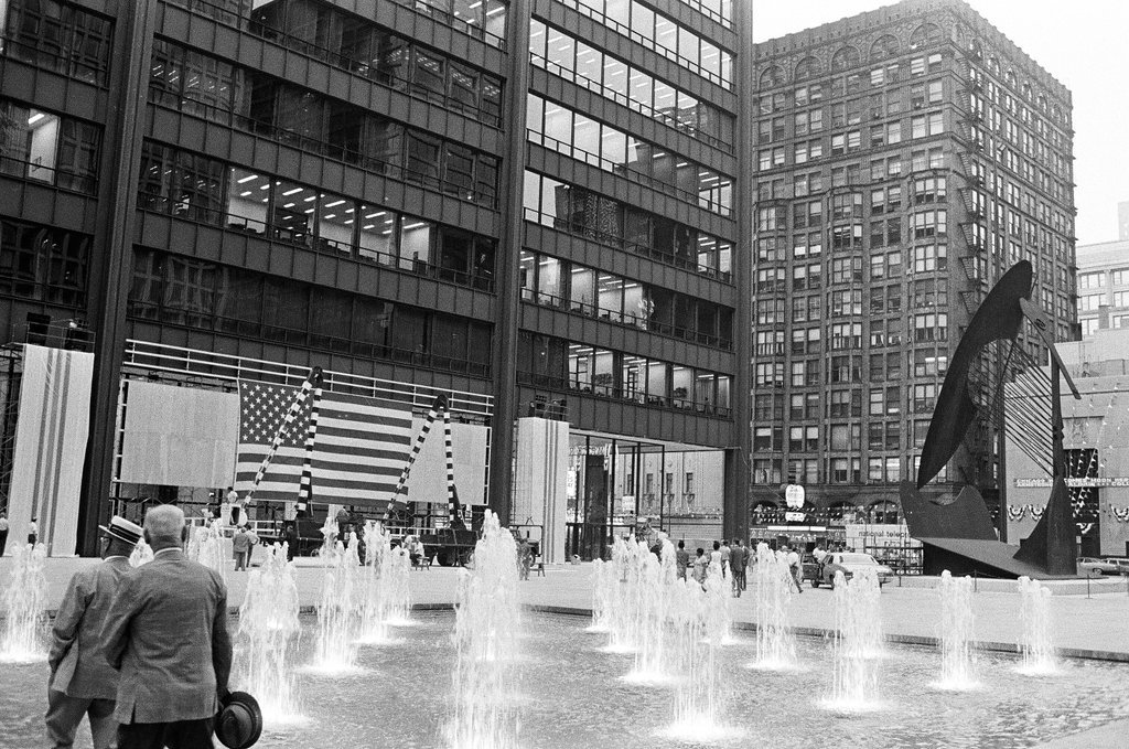 Preparations for Apollo 11 astronaut visit at Civic Center - Charles Krejcsi for Chicago Sun-Times