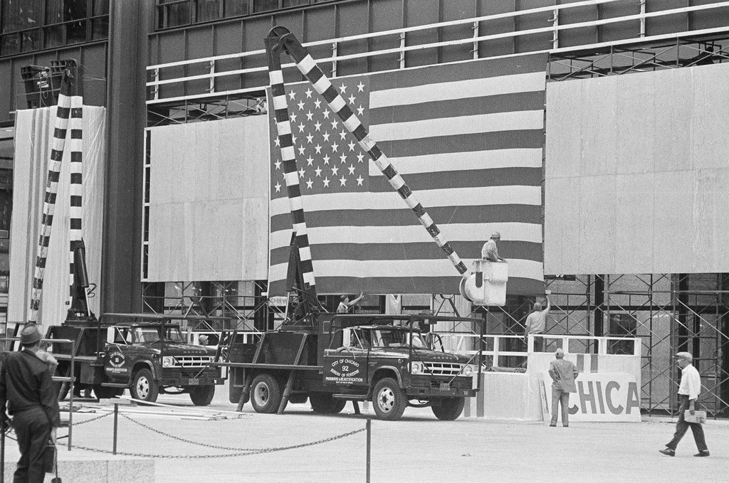 Preparations for Apollo 11 astronaut visit at Civic Center - Charles Krejcsi for Chicago Sun-Times
