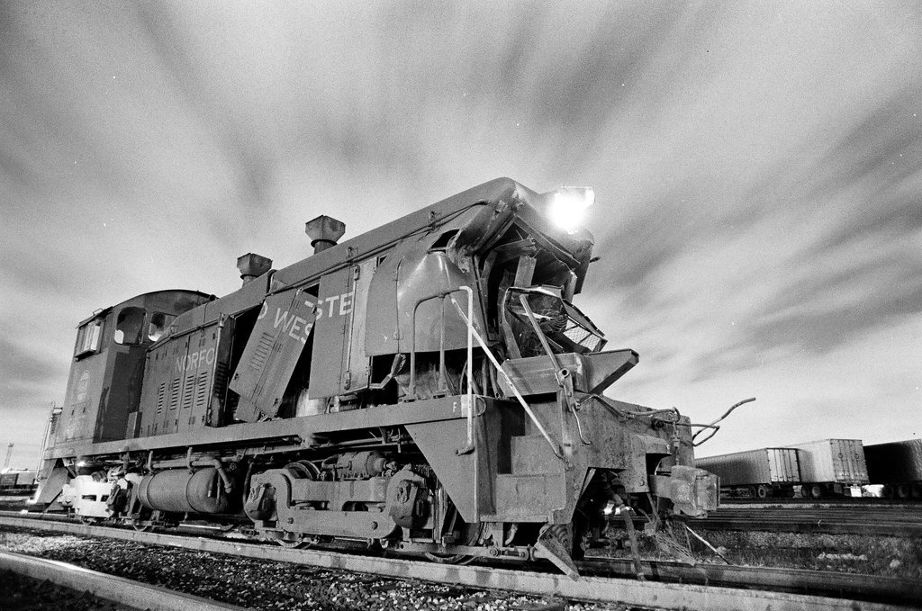 Single derailed train car - Chicago Sun-Times