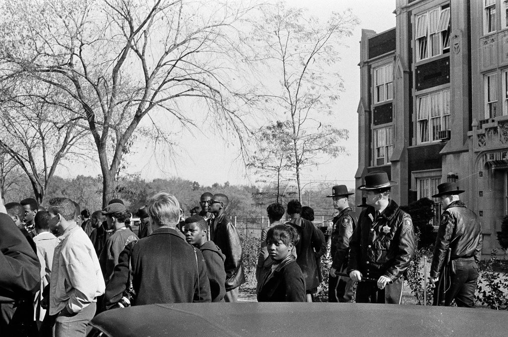 Students conflict with police at Proviso High School - Mat Anderson for Chicago Sun-Times
