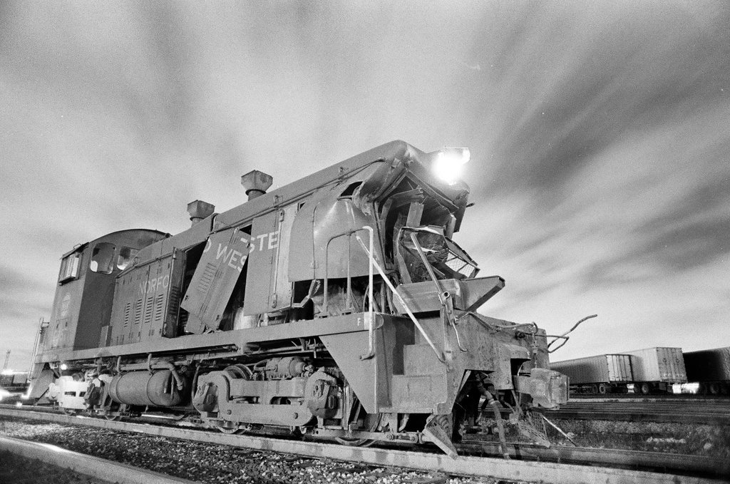Single derailed train car - Chicago Sun-Times