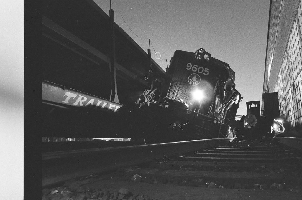 Derailed train at B&O train yard - Chicago Sun-Times