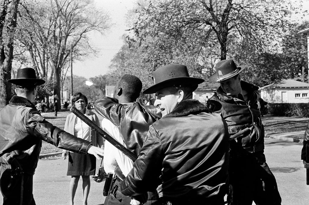Students conflict with police at Proviso High School - Mat Anderson for Chicago Sun-Times