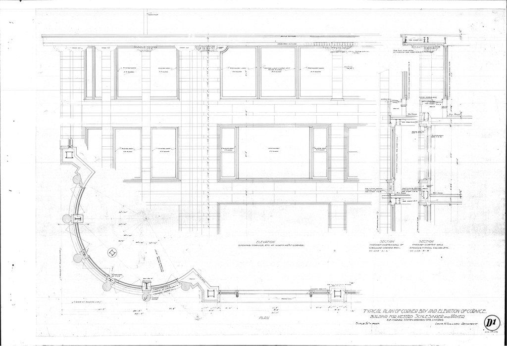Elevation plans for the Sullivan Center, formerly known as the Carson, Pirie, Scott and Company Building - Sullivan, Louis H., 1856-1924