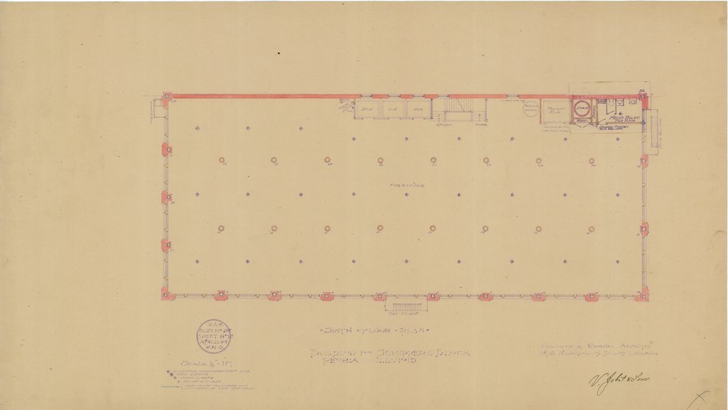 Sixth floor plan of the Schipper & Block Building - Holabird & Roche