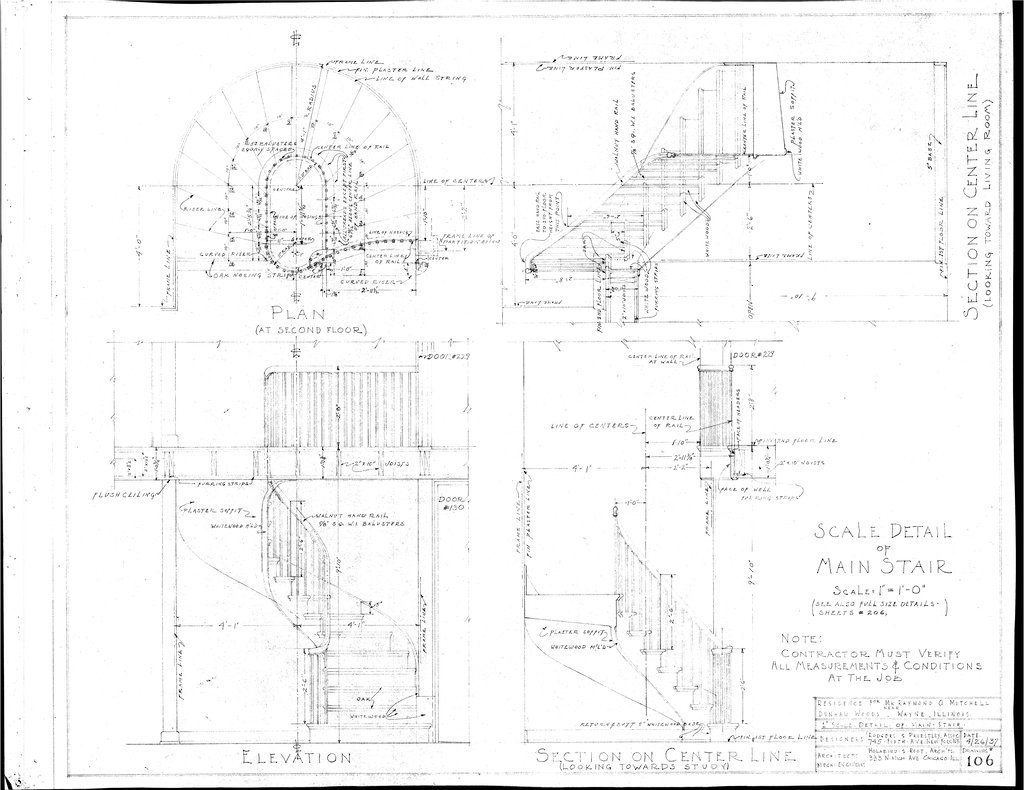 Architectural plan for the Raymond O. Mitchell residence - Holabird & Root