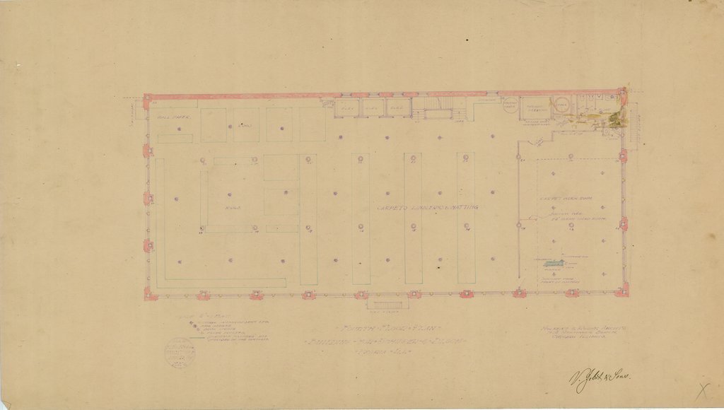 Fourth floor plan of the Schipper & Block Building - Holabird & Roche