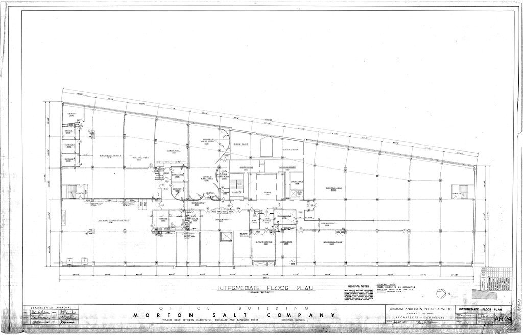 Intermediate floor plan for the Morton Salt Company building - Graham, Anderson, Probst, White