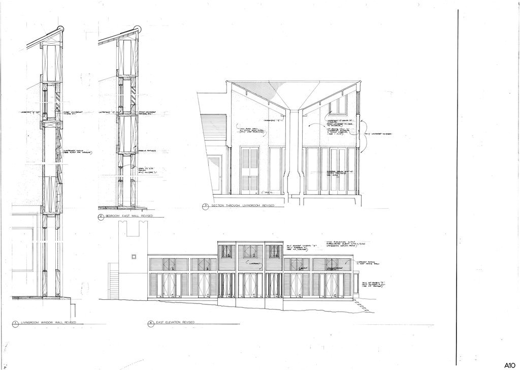 Elevation plan of the Bush residence - Hammond, Beeby, and Babka