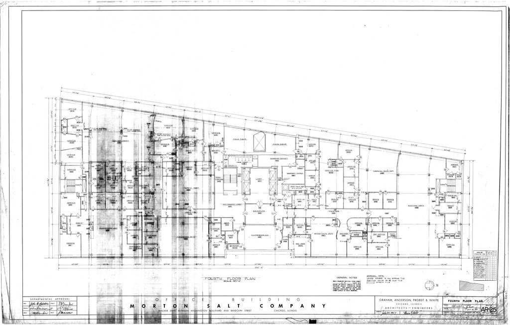 Fourth floor plan for the Morton Salt Company building - Graham, Anderson, Probst, White