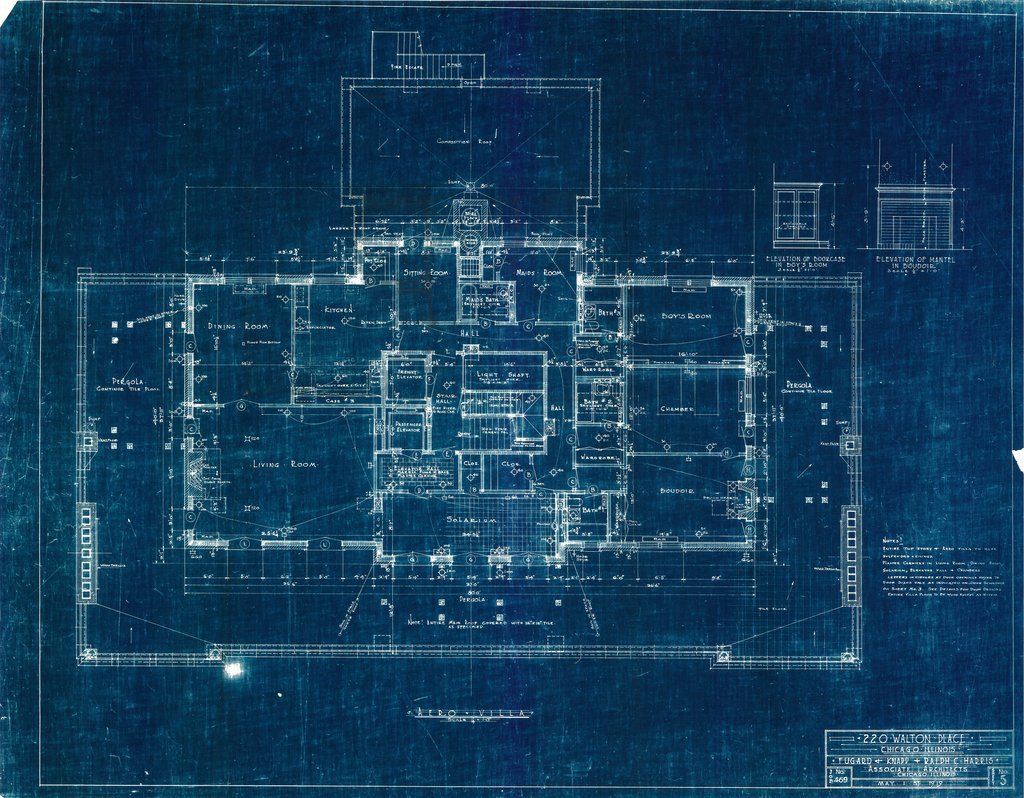 Architectural plan for 220 East Walton Place - Fugard & Knapp and Ralph C. Harris