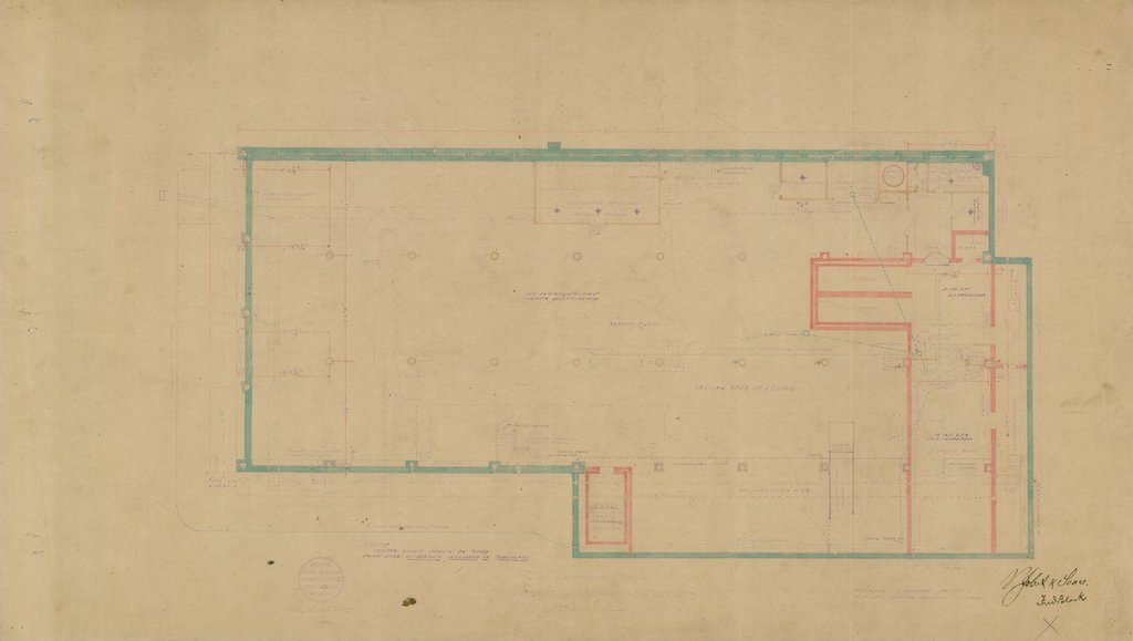 Sub-basement plan of the Schipper & Block Building - Holabird & Roche