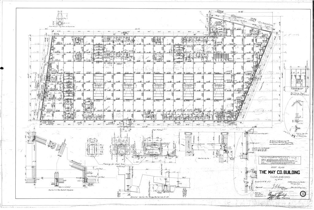 Roof plan for the May Company Building - D. H. Burnham & Co.
