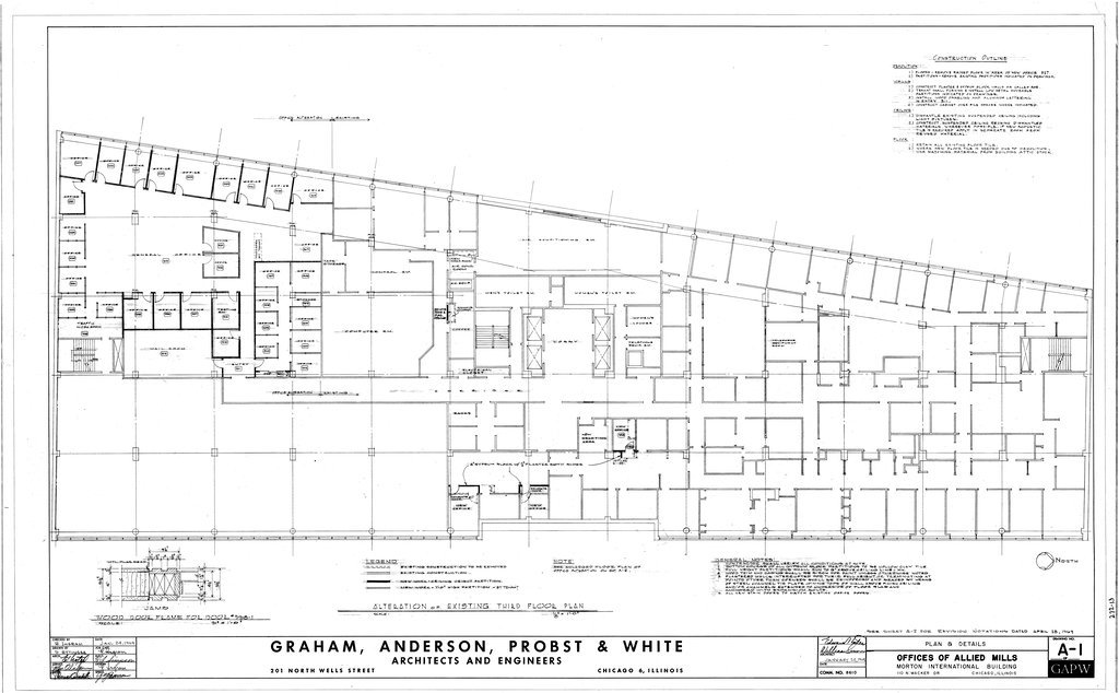 Alteration of existing third floor plan for the Morton Salt Company building - Graham, Anderson, Probst, White