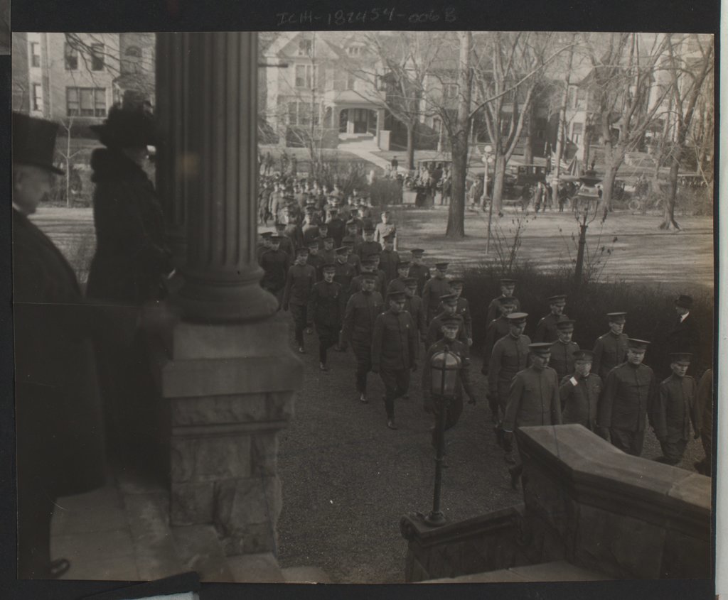 Frank Orren Lowden and Florence Lowden watching a procession